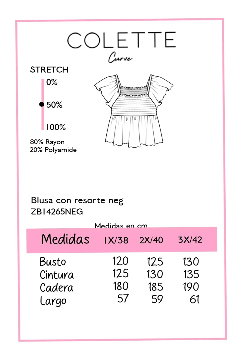 Blusa Curvy Off Shoulder Resorte Peplum Negra - Imagen 3