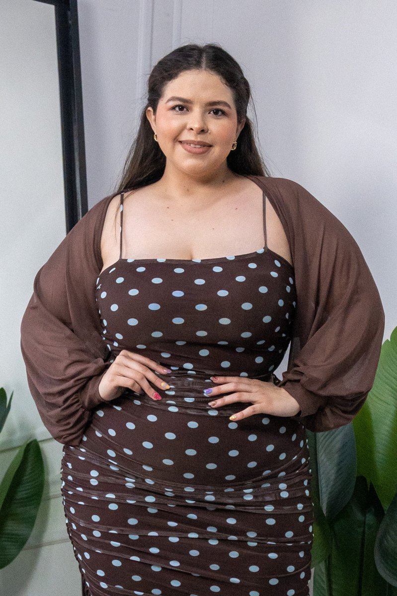 Bolero Curvy Mesh Manga Larga - Imagen 6