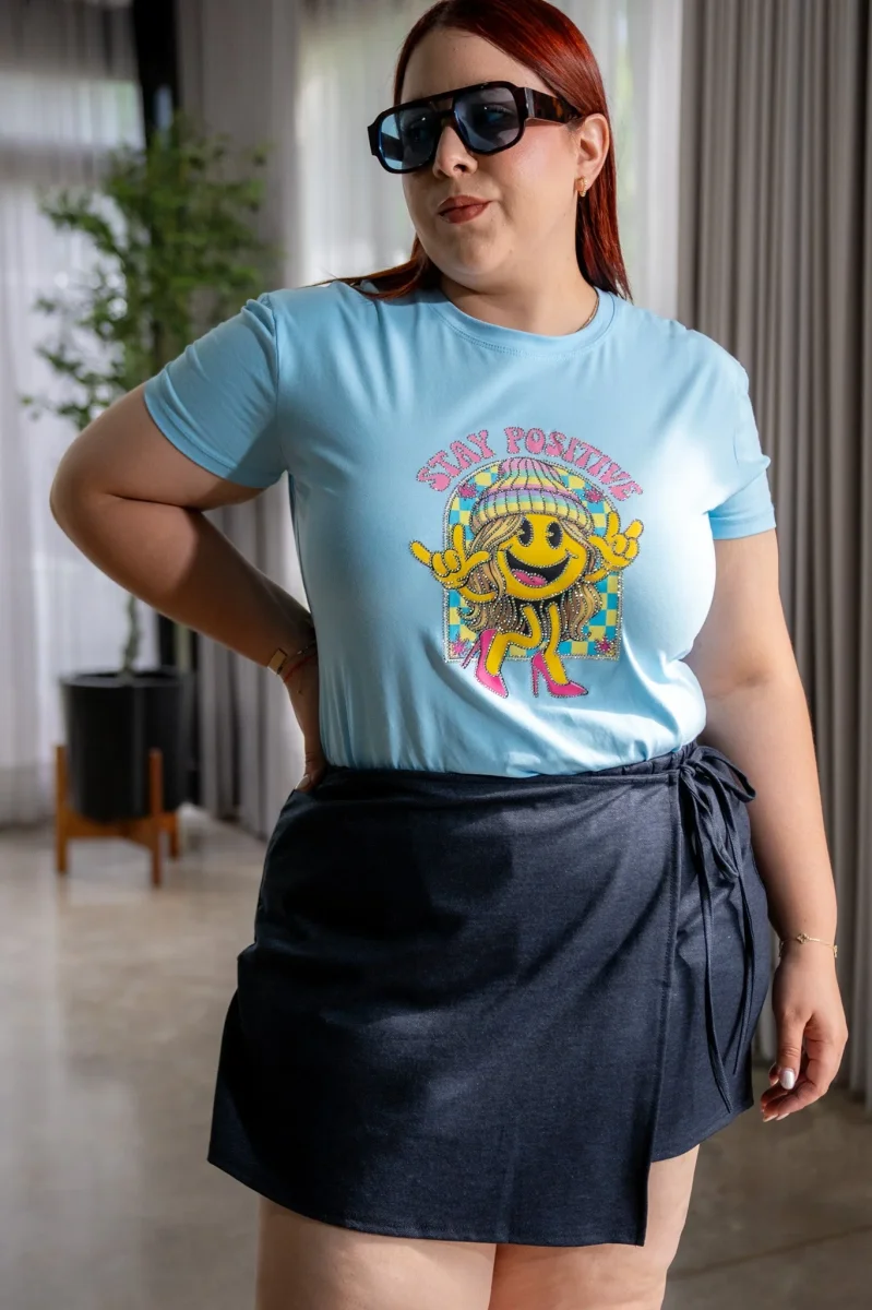 Short Falda Curvy Denim Cruzado Oscuro - Imagen 9