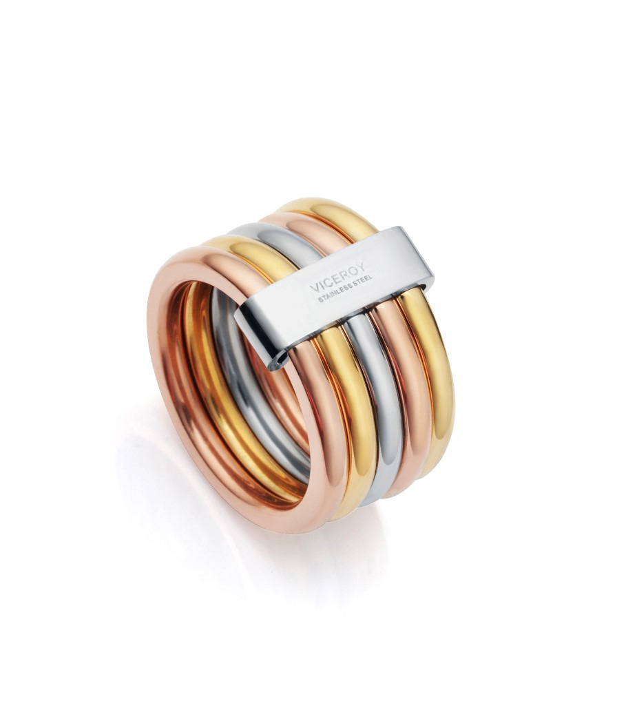 Anillo Viceroy Chic múltiple en tres tonos. - Imagen 2
