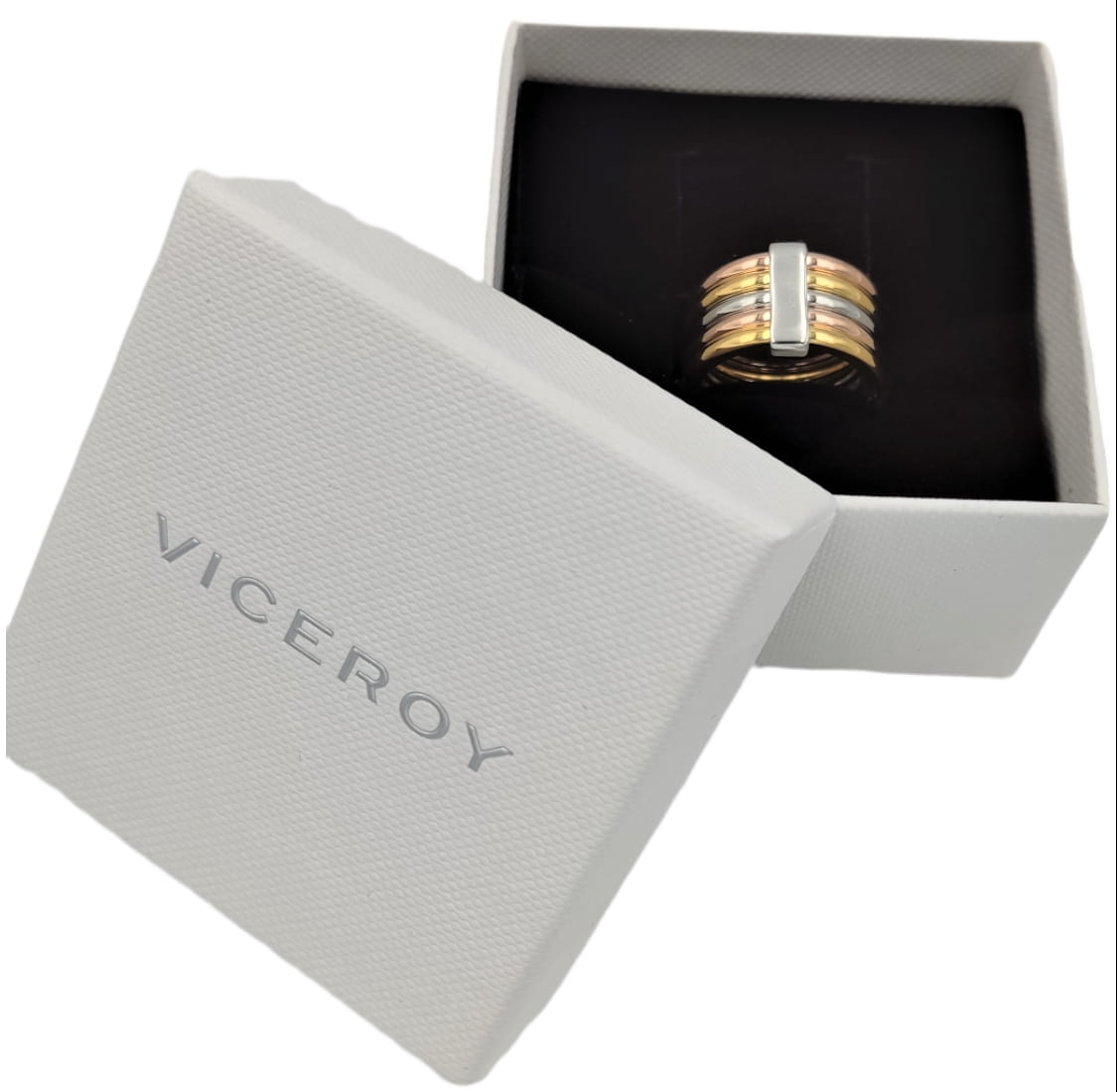 Anillo Viceroy Chic múltiple en tres tonos. - Imagen 4