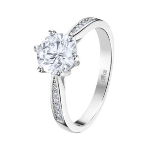 Anillo de plata solitario circonitas