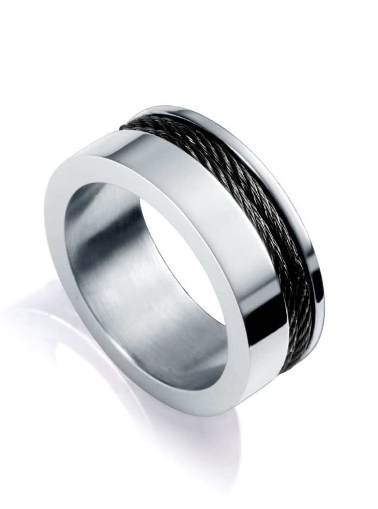 Anillo Viceroy hombre cable negro. - Imagen 2