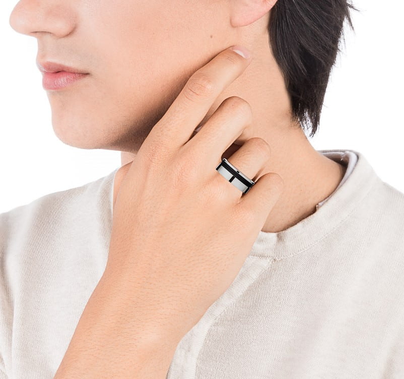 Anillo Viceroy hombre cable negro. - Imagen 3