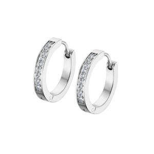 Pendientes aros con circonitas.