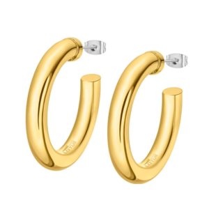 Aros de tubo anchos dorados.
