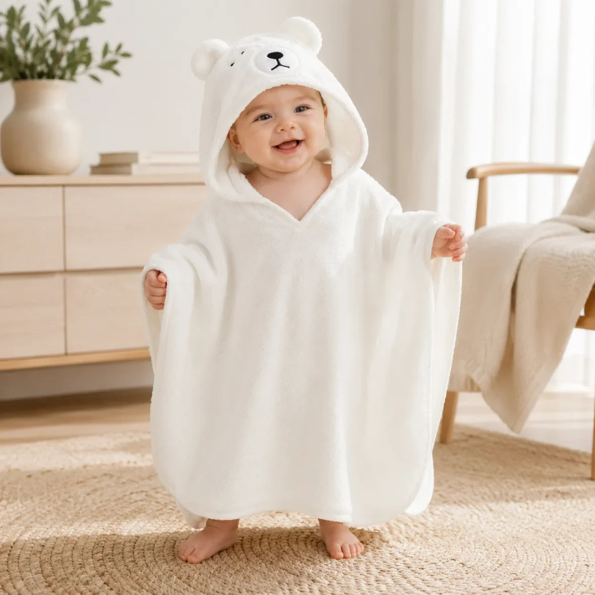 Toalla Poncho con Capucha para Bebé — Diseño Animal - Imagen 3