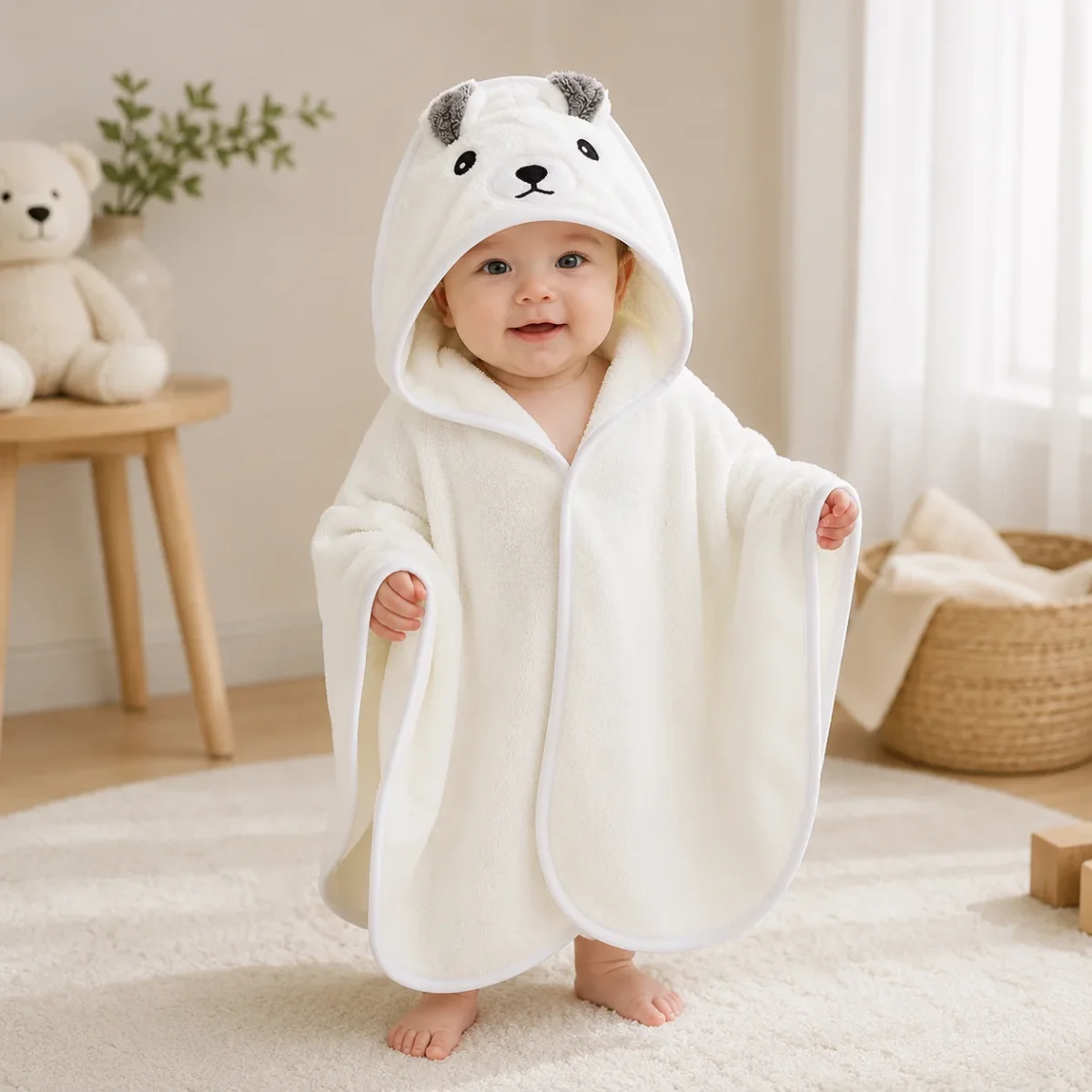 Toalla Poncho con Capucha para Bebé — Diseño Animal - Imagen 5