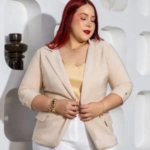Blazer Manga 3/4 Liso Curvy Arena