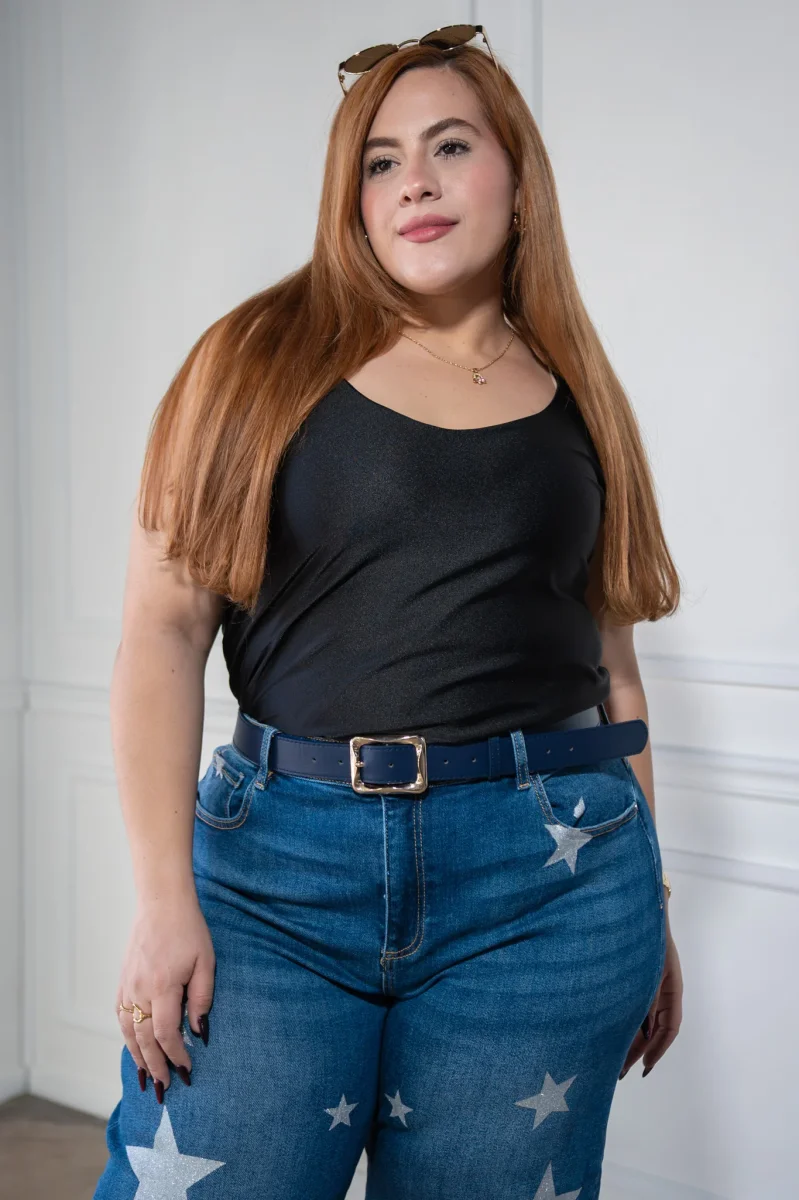 Blusa Curvy Tirantes Satín Brillo Sutil Clásica Femenina - Imagen 7