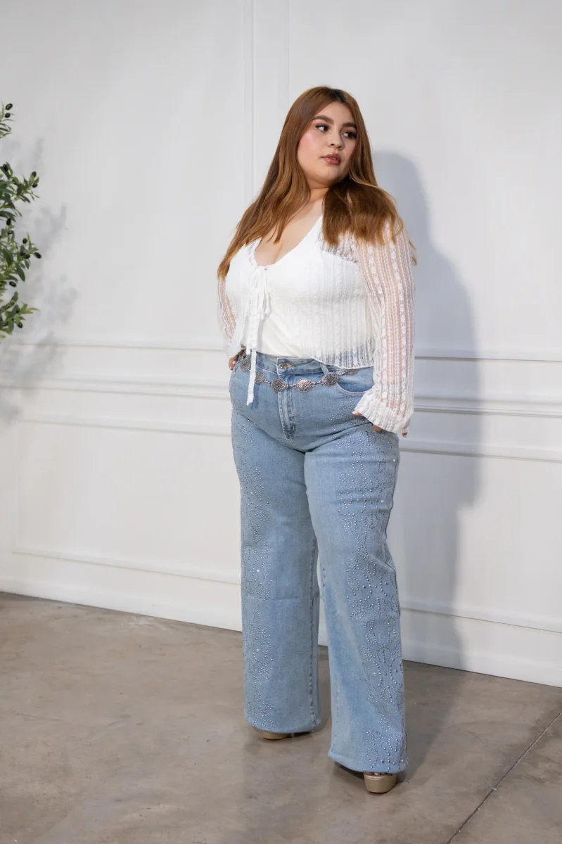 Blusa Curvy Encaje Blanca Femenina Delicada Romántica Elegante - Imagen 5