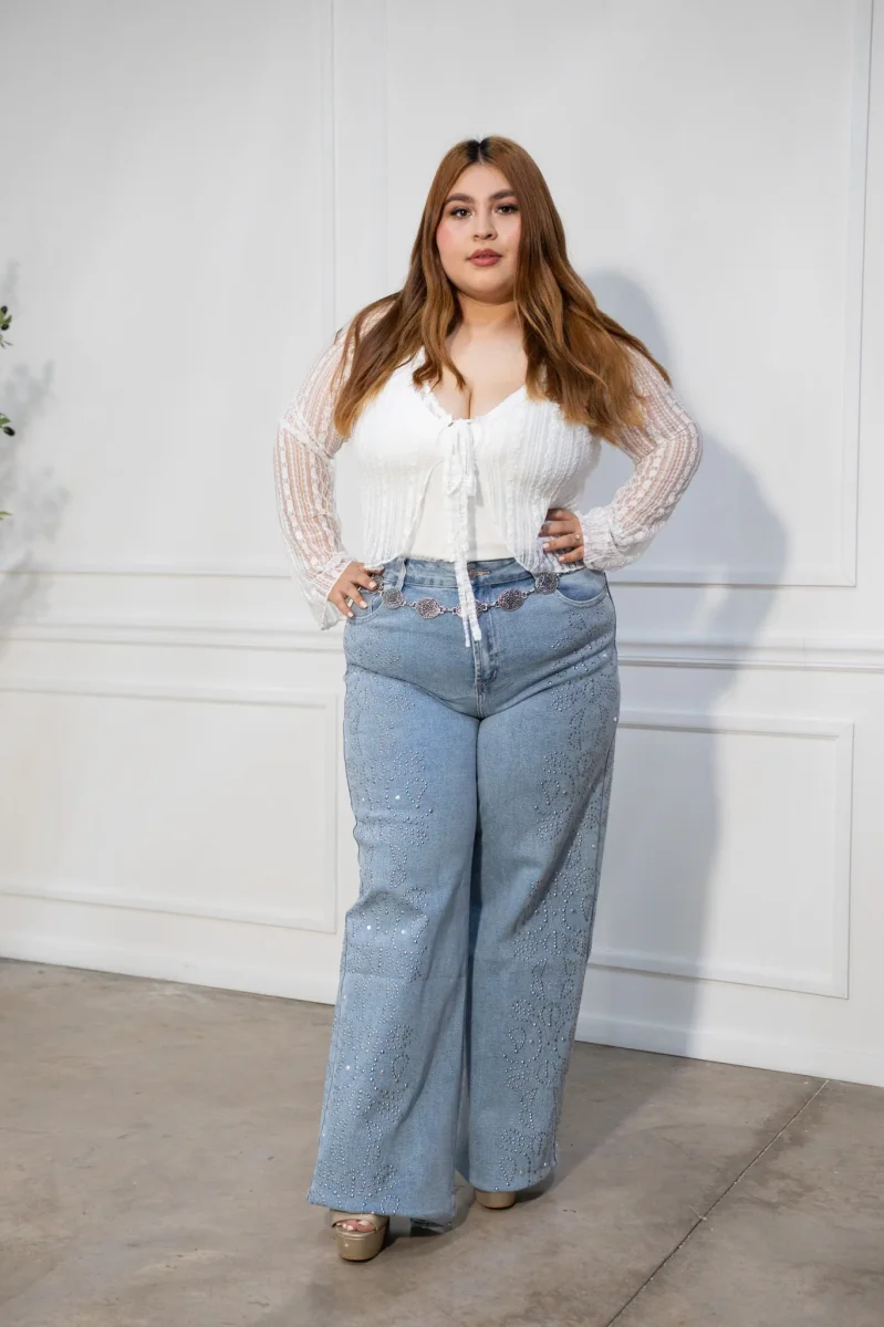 Blusa Curvy Encaje Blanca Femenina Delicada Romántica Elegante - Imagen 2