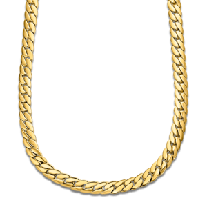 Cadena en acero dorado.