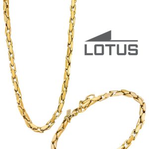 Pulsera y collar dorado mate