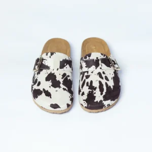 Zuecos Hebilla Cow Print Tendencia Plus-Friendly Statement