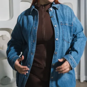 Camisa Curvy Denim Oversized Azul Oscuro