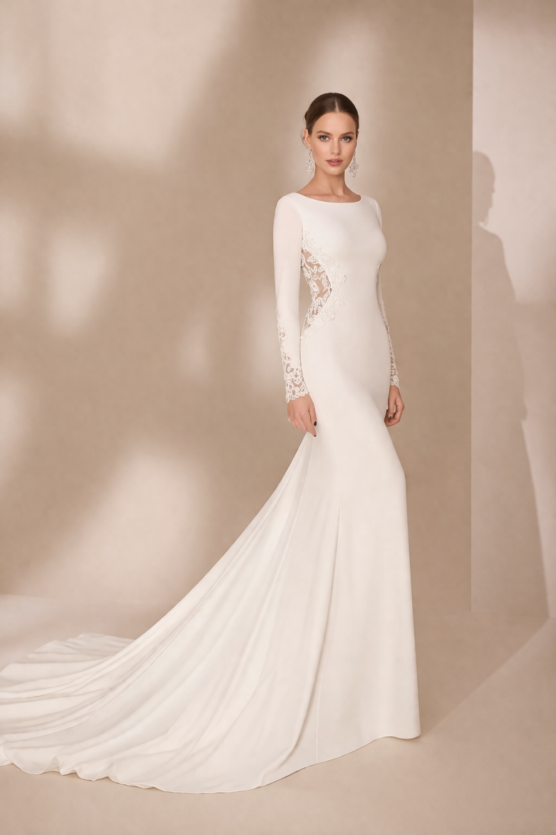 Vestido de novia corte sirena. - Imagen 2