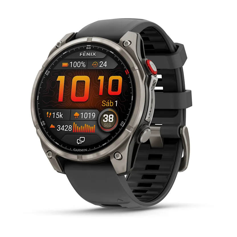 fēnix® 8 Pro – 47 mm, AMOLED Sapphire, titanio con correa de silicona en negro/gris Ref: 010-03198-11