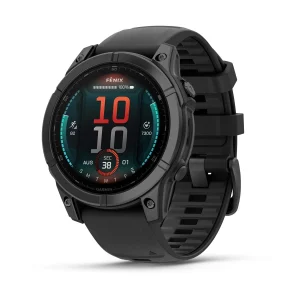 fēnix® E – 47 mm, AMOLED Acero gris pizarra con Correa de silicona negra nº ref: 010-03025-01