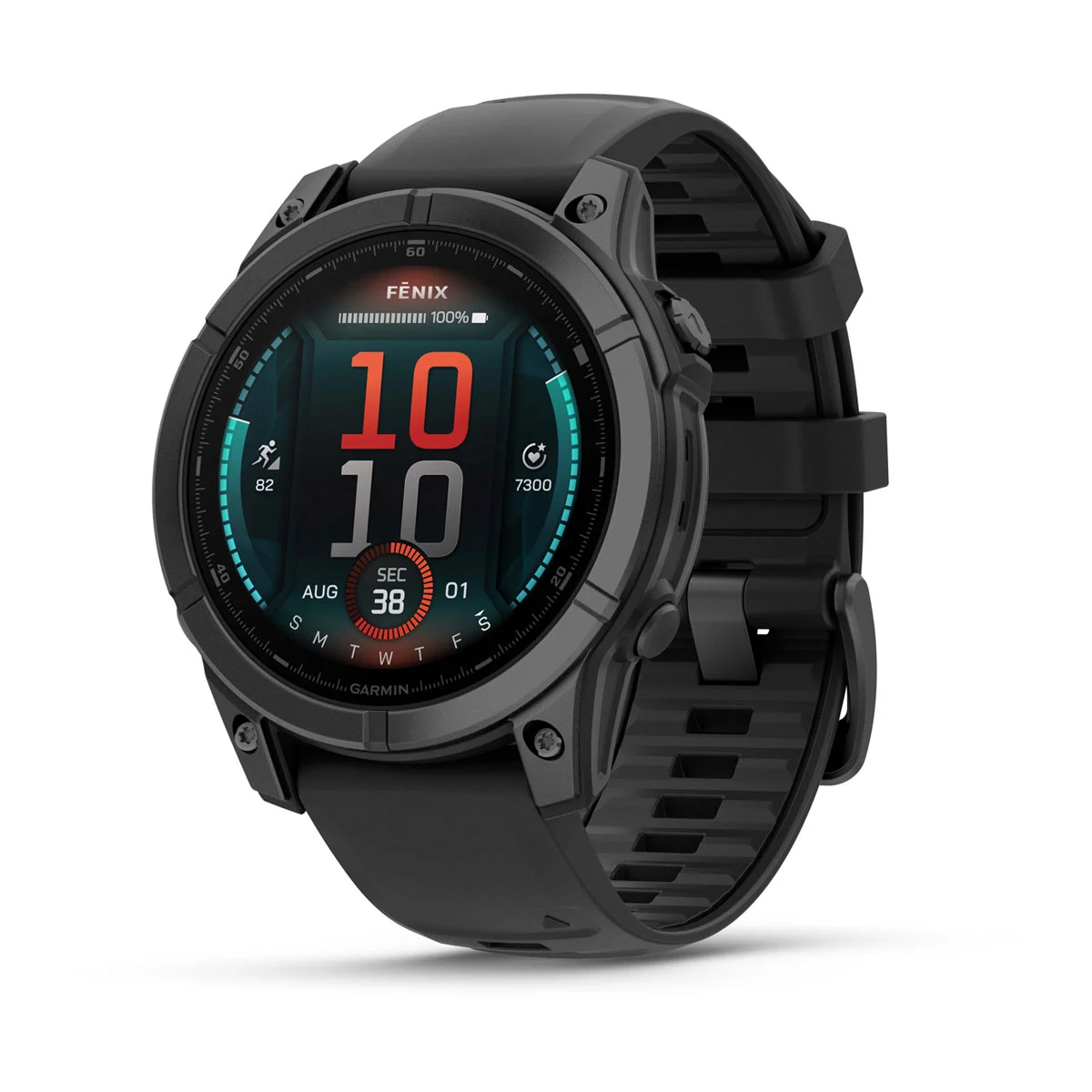 fēnix® E – 47 mm, AMOLED Acero gris pizarra con Correa de silicona negra nº ref: 010-03025-01