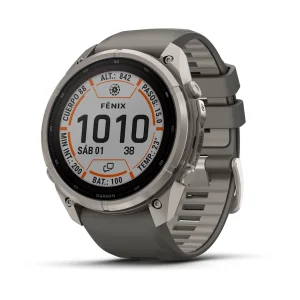 fēnix® 9 Pro – inReach®, Solar, 51mm Titanio con correa de silicona en gris, nº ref: 010-04339-01