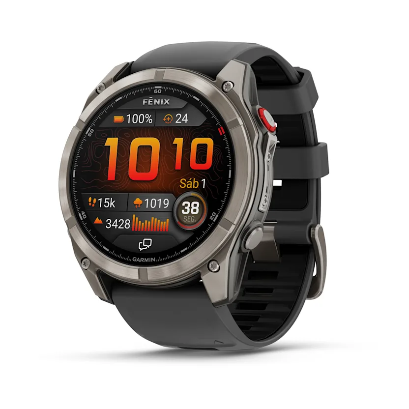 fēnix® 8 Pro – 51 mm, AMOLED Sapphire, titanio con correa de silicona en negro/gris Ref: 010-03199-11