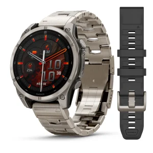 fēnix® 8 – 47 mm, AMOLED Sapphire, Titanio con Pulsera de titanio con aberturas de ventilación nº ref: 010-02904-40