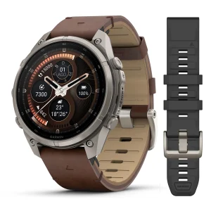 fēnix® 9 Pro – inReach®, 47mm Amoled Titanio con correa de cuero en marrón, nº ref: 010-04336-41