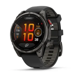 fēnix® 8 Pro – 47 mm, AMOLED Sapphire, Titanio con revestimiento DLC, correa de silicona negra, Ref: 010-03198-01