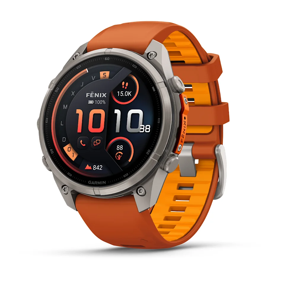 fēnix® 9 Pro – inReach®, 47mm Amoled Titanio con correa de silicona en naranja/naranja claro, nº ref: 010-04336-01