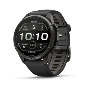 fēnix® 9 Pro – inReach®, 43mm Amoled Titanio con revestimiento de DLC gris carbón con correa de silicona en negro, Ref: 010-04335-11