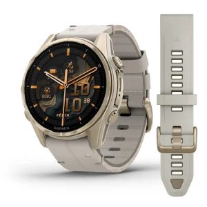 fēnix® 8 – 43 mm, AMOLED Sapphire, Dorado con correa de cuero color beige nº ref: 010-02903-40