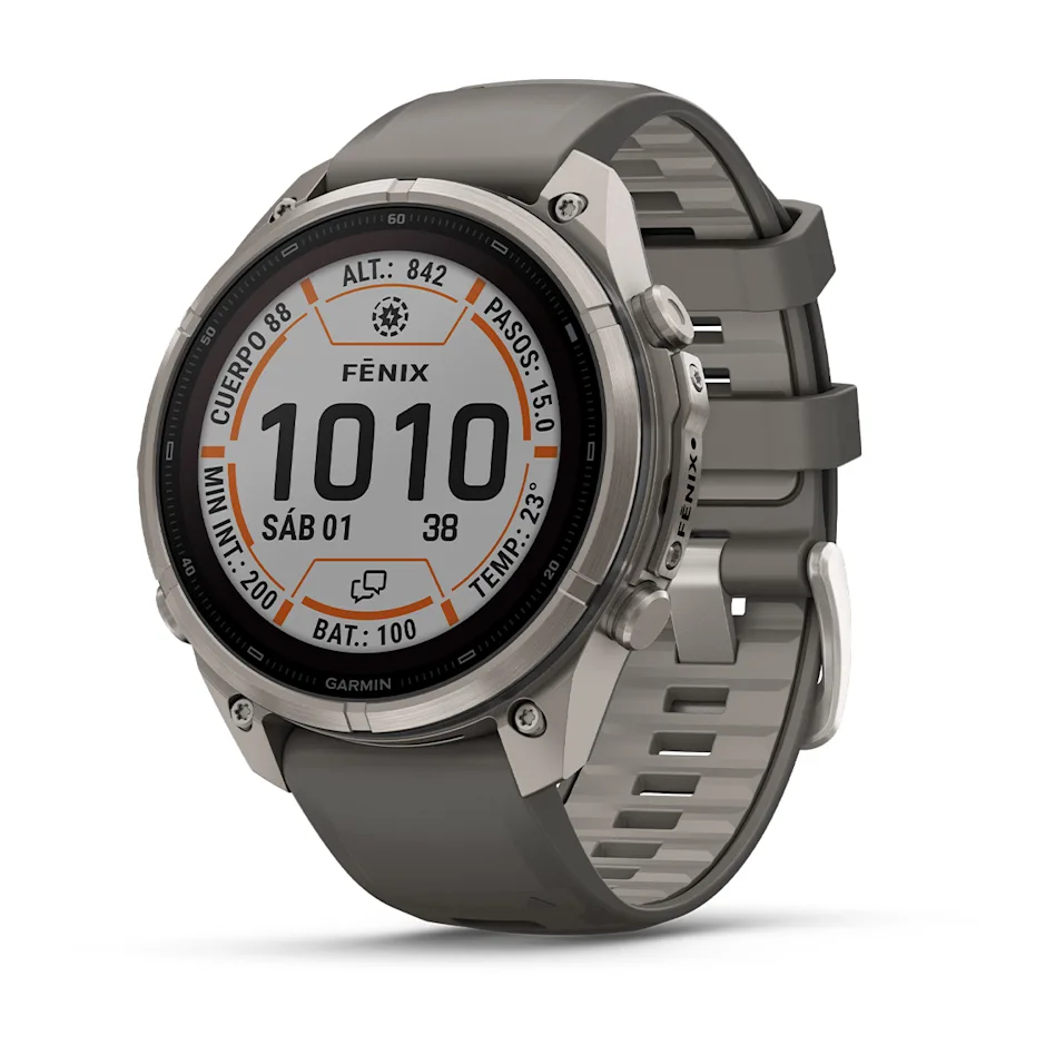 fēnix® 9 Pro – inReach®, Solar, 47mm Titanio con correa de silicona en gris, nº ref: 010-04338-01 - Imagen 2