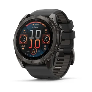 fēnix® 8 – 51 mm, AMOLED Sapphire, DLC de color gris carbón con correa de silicona negra nº ref: 010-02905-21