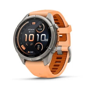 fēnix® 9 Pro – inReach®, 43mm Amoled Titanio con correa de silicona en salmón/naranja. nº Ref:010-04335-01