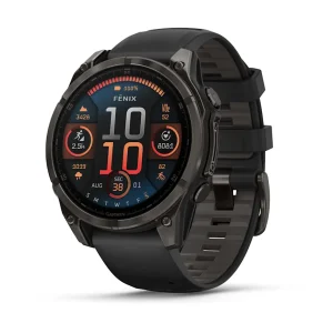 fēnix® 8 – 47 mm, AMOLED Sapphire, Titanio con revestimiento de DLC con correa de silicona negra/gris nº ref: 010-02904-21
