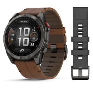 fēnix® 8 Pro – 51 mm, AMOLED Sapphire, Titanio con revestimiento de DLC con correa de cuero Ref: 010-03199-40