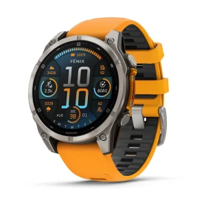 fēnix® 8 – 47 mm, AMOLED Sapphire, Titanio con correa de silicona naranja nº ref: 010-02904-11