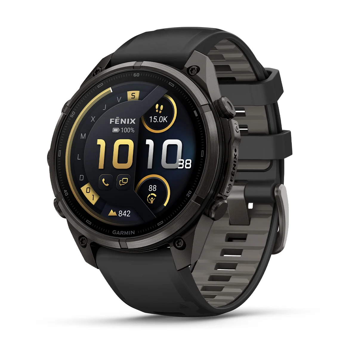fēnix® 9 Pro – inReach®, 47mm Titanio con revestimiento de DLC gris carbón con correa de silicona en negro, nº ref: 010-04336-11 - Imagen 2
