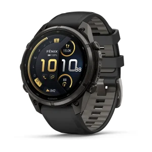 fēnix® 9 Pro – inReach®, 47mm Titanio con revestimiento de DLC gris carbón con correa de silicona en negro, nº ref: 010-04336-11