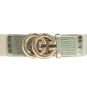 Cinto elastico GG textura dorado