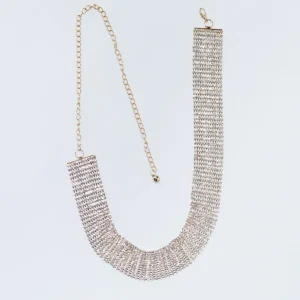 Cinto Curvy de Red con Piedras Dorado Ajuste Perfecto