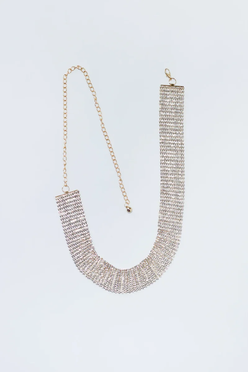 Cinto Curvy de Red con Piedras Dorado Ajuste Perfecto