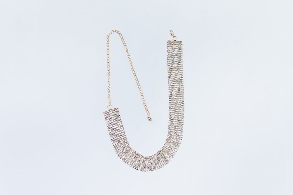 Cinto Curvy de Red con Piedras Dorado Ajuste Perfecto - Imagen 4
