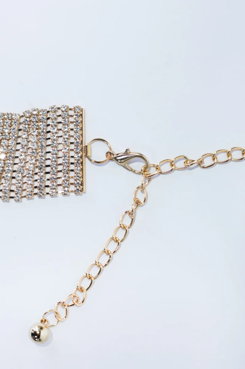 Cinto Curvy de Red con Piedras Dorado Ajuste Perfecto - Imagen 3