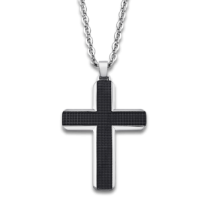 Cruz en plateado y negro.