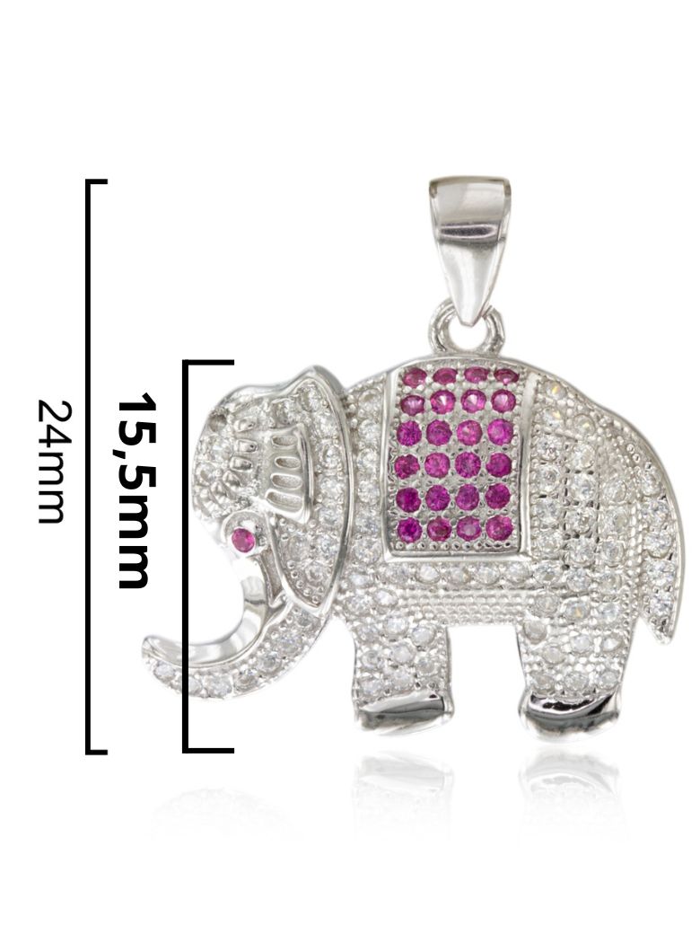 Collar elefante plata - Imagen 4