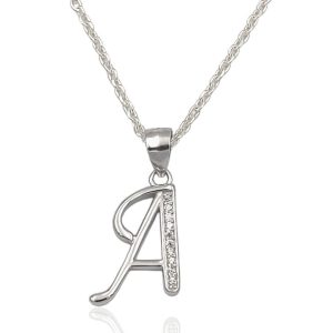 Colgante letra de plata A