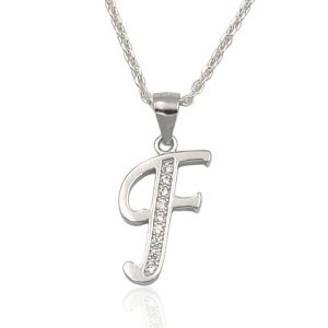 Colgante letra de plata F
