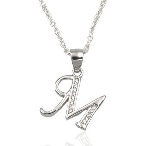Colgante letra de plata M